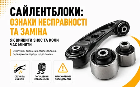Сайлентблоки: ознаки несправності, перевірка та заміна