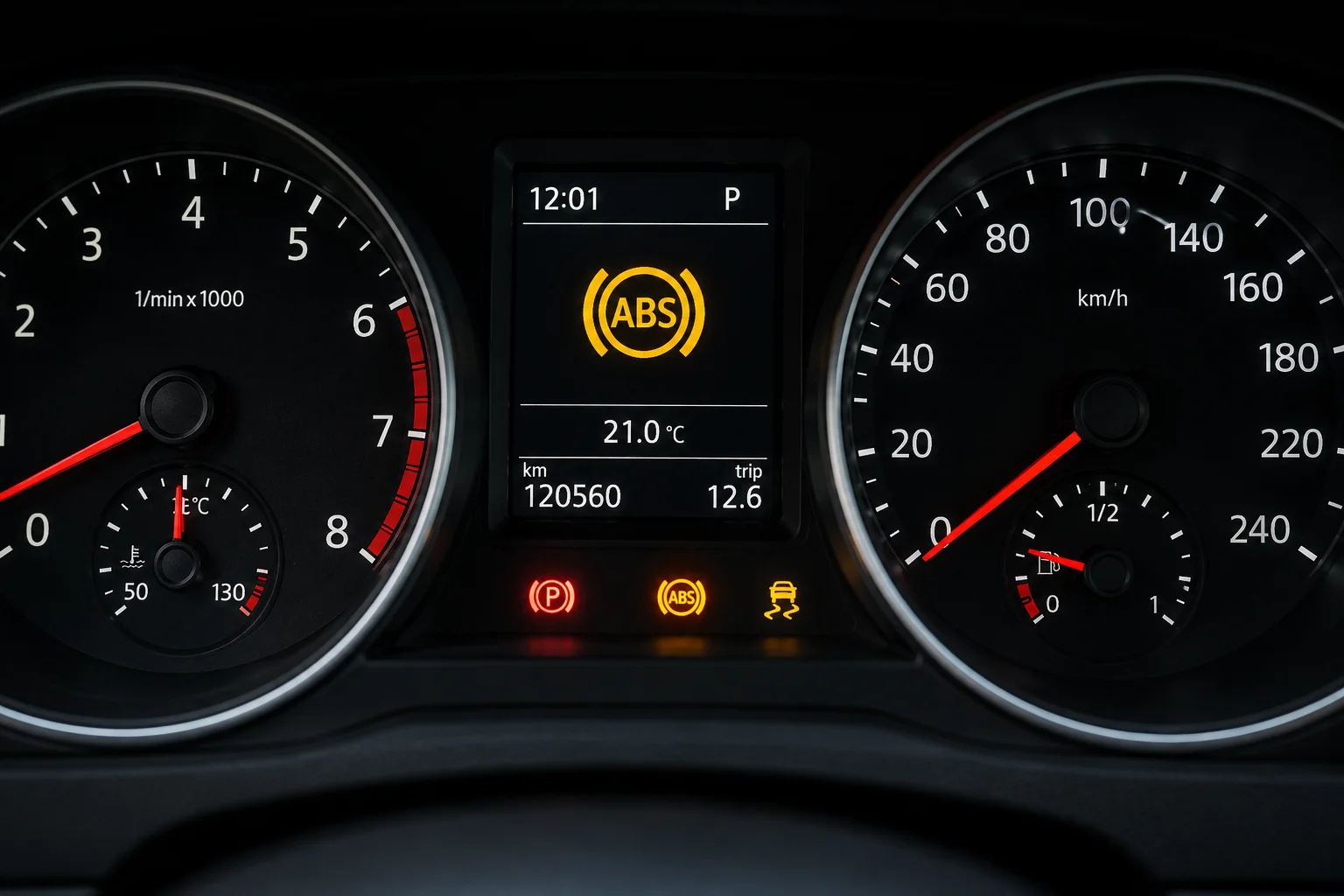 Помилка ABS на панелі приладів автомобіля