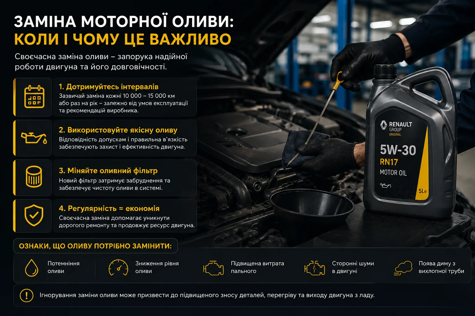 Заміна моторної оливи