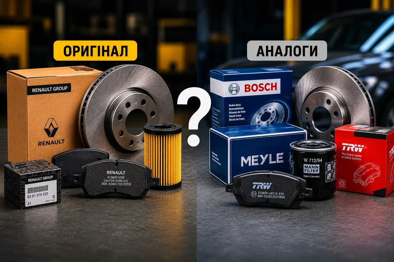 Оригінальні запчастини чи аналоги для авто