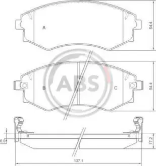 Тормозные колодки дисковые A.B.S. 36717