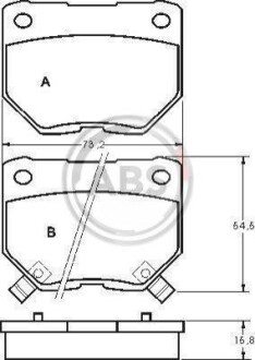 Гальмівнi колодки дисковi задн. Nissan 300 ZX 3.0 05.90-09.95 A.B.S. 36719