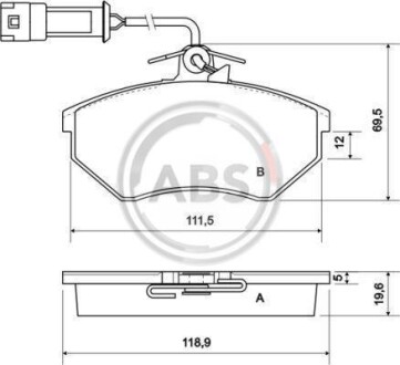 Гальмiвнi колодки дисковi з датчиком A.B.S. 36791