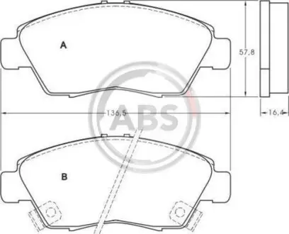 Тормозные колодки дисковые A.B.S. 36831