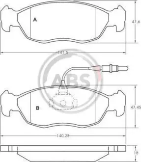 Тормозные колодки дисковые A.B.S. 36850