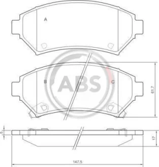 Комплект гальмівних колодок A.B.S. 37015