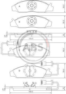 Гальмiвнi колодки дисковi A.B.S. 37028