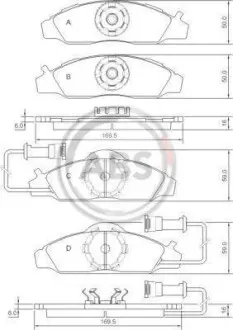 Гальмiвнi колодки дисковi A.B.S. 37028