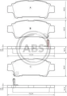 Тормозные колодки дисковые A.B.S. 37228