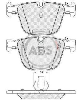 Гальмiвнi колодки дисковi заднi A.B.S. 37371