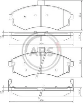 Гальмівні колодки пер. Matrix/Lavita/Elantra/Lantra/Coupe/Cerato 98-10 A.B.S. 37403