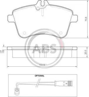 Тормозные колодки дисковые A.B.S. 37457