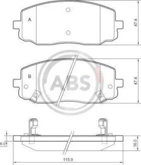 Тормозные колодки дисковые A.B.S. 37474