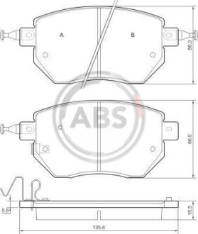 Гальмівні колодки пер. Q60/QX50/Q70/Navara/Qashqai/Murano/Pathfinder 05- A.B.S. 37504 (фото 1)