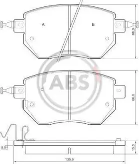 Гальмівні колодки пер. Q60/QX50/Q70/Navara/Qashqai/Murano/Pathfinder 05- A.B.S. 37504