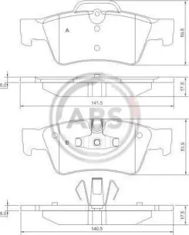 Тормозные колодки дисковые A.B.S. 37509