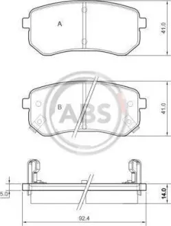 Тормозные колодки дисковые A.B.S. 37515