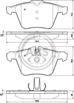 Тормозные колодки дисковые A.B.S. 37557