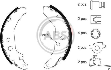 Гальмiвнi колодки барабаннi A.B.S. 8855 (фото 1)