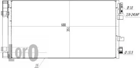 Радiатор кондицiонера з осушувачем Renault Fluence/Scenic III/Megane III 08- ABAKUS 0420160039