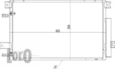 Радiатор кондицiонера з осушувачем Toyota Avensis 2.0D/2.2D 05-08 ABAKUS 0510160035