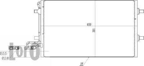 Радiатор кондицiонера Volvo C30/C70/S40/V50 04- ABAKUS 0520160009