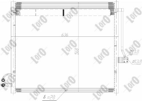 Радiатор кондицiонера з осушувачем MB GL-class (X164)/GLE (W166) 12-18 ABAKUS 0540160041