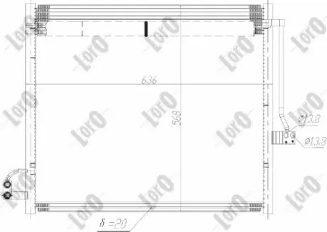 Радiатор кондицiонера з осушувачем MB GL-class (X164)/GLE (W166) 12-18 ABAKUS 0540160041