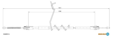 Трос ручного тормоза левый зад. Ford Transit 00- ADRIAUTO 13.0217.1