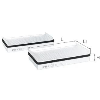 Фильтр воздушный салона (MB E-Klasse) (2 шт. в уп.) ALPHA FILTER AF5039-2