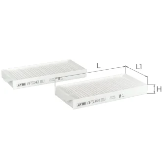 Фільтр повітряний салону (Ssangyong Kyron) (2 шт) ALPHA FILTER AF5048-2