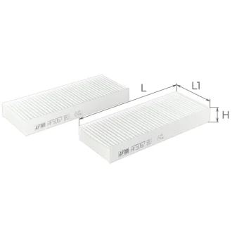 Фільтр салону Nissan Navara 87-/Pathfinder 99-/NP300 Pick Up 08- (к-кт 2шт.) ALPHA FILTER AF5067-2