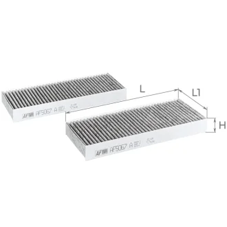 Фільтр салону Nissan Navara/Pathfinder 2.5dCi/3.0dCi/4.0 05- (к-кт 2шт.) ALPHA FILTER AF5067a-2