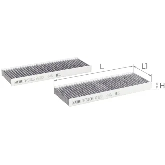 Фільтр повітряний салону (2 шт) ALPHA FILTER AF5106a-2