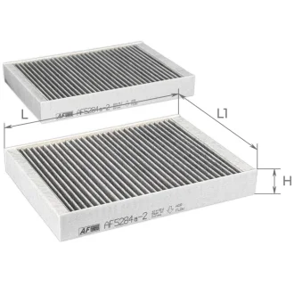 Фільтр салону BMW 5 (G30)/7(G11/G12) 15-(вугільний) (к-кт 2 шт.) ALPHA FILTER AF5284a-2