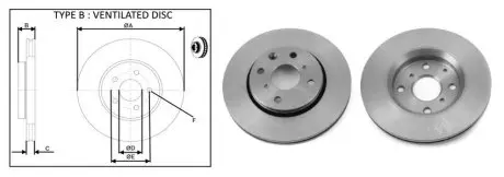 Диск гальмівний перед. Citroen C1/Peugeot 107/Toyota Aygo 1.0-1.4 05- APLUS 61275AP