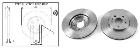 Диск гальмiвний, лiв/прав, пер APLUS 61347AP