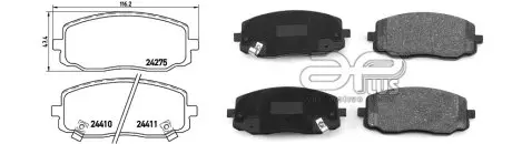 Тормозные колодки передние APLUS 71164BAAP