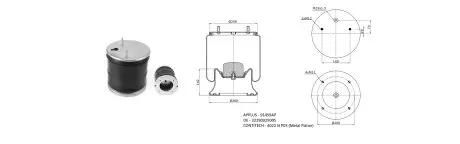Пневморессора 4022NP03 (в сборе метал.стакан) APLUS 91459AP