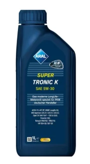 Олива моторна 5W-30 1L SUPER TRONIC K ACEA C3, API SN,VW 504.00/507.00,MB 229.51,Porsche C30 ARAL 15F475