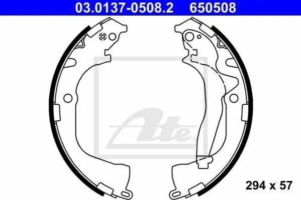 Колодки тормозные барабанные к-кт ATE 03013705082 (фото 1)