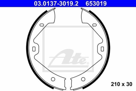 Колодки гальмівні барабанні к-кт ATE 03013730192