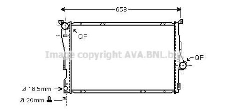 Радиатор охлаждения двигателя AVA COOLING BWA2278