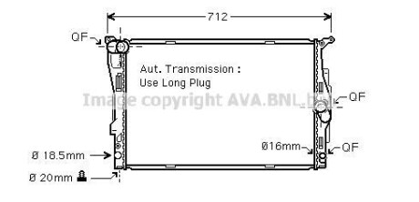 Радиатор охлаждения двигателя AVA COOLING BWA2303