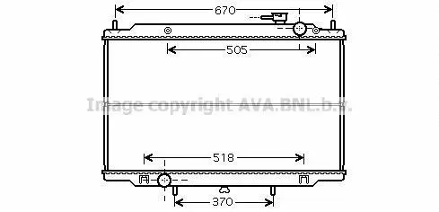 Радіатор системи охолодження двигуна AVA COOLING DN2266 (фото 1)