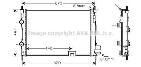 Радіатор, Система охолодження двигуна CLEVER FIT AVA COOLING DNA2287