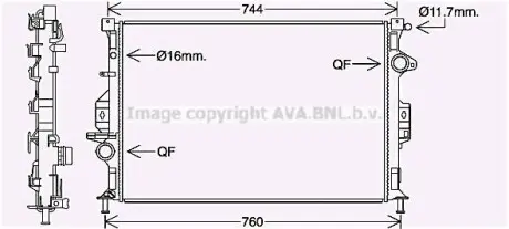 Радіатор охолодження двигуна AVA COOLING FDA2425