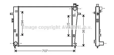 Радиатор охлаждения двигателя AVA COOLING HY2204 (фото 1)