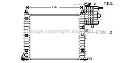 Радіатор системи охолодження двигуна AVA COOLING MS2213