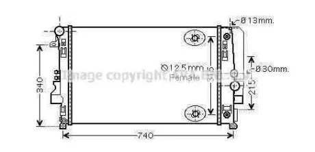 Радиатор охлаждения двигателя AVA COOLING MSA2460